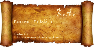Kerner Artúr névjegykártya
